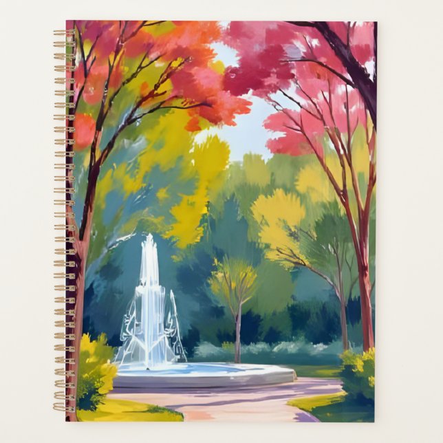 Autumn Park Fall Foliage Watercolor Planner (Front)