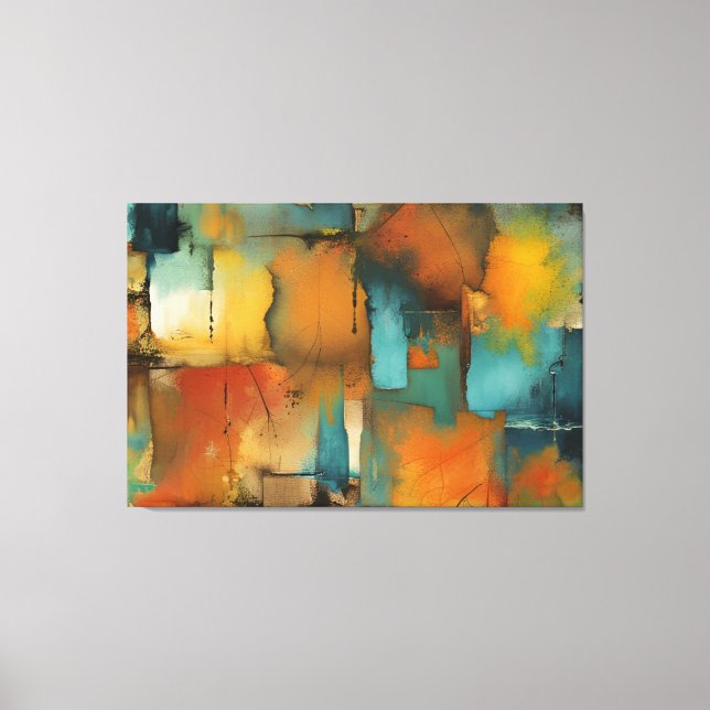 Autumn patchwork abstract Stretched Canvas Print (Front)