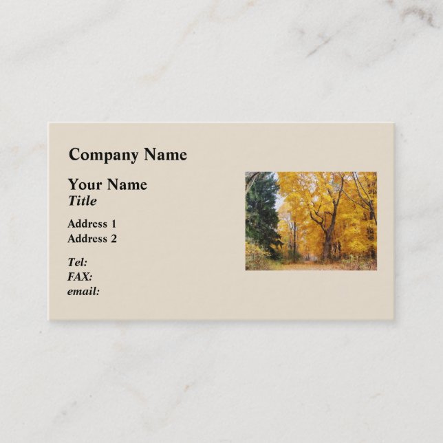 Autumn Path Business Card (Front)