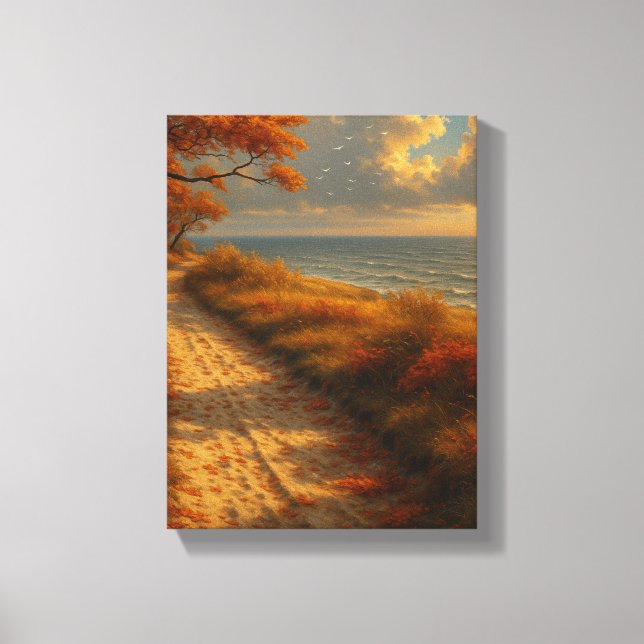 Autumn Path by the Sea Canvas Print (Front)