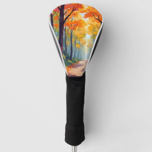 Autumn Path Fall Foliage Painting Golf Head Cover