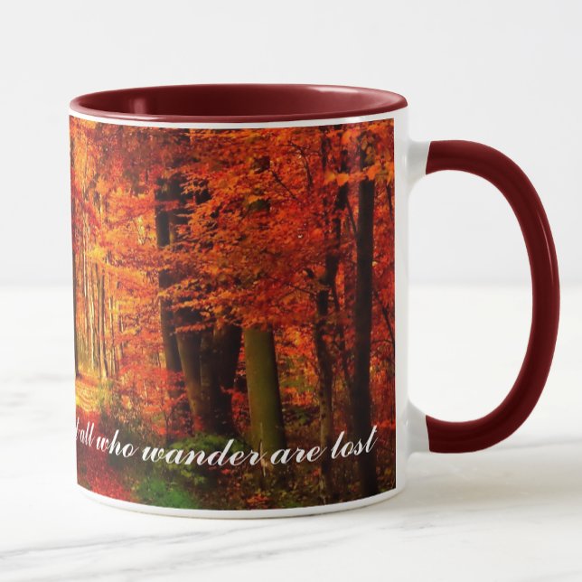Autumn Path Fall Leaves Custom Text Coffee Gift Mug (Creator Uploaded)