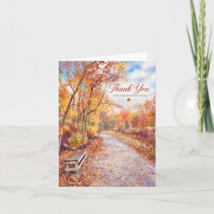 Autumn Path Memorial Sympathy Thank You Card