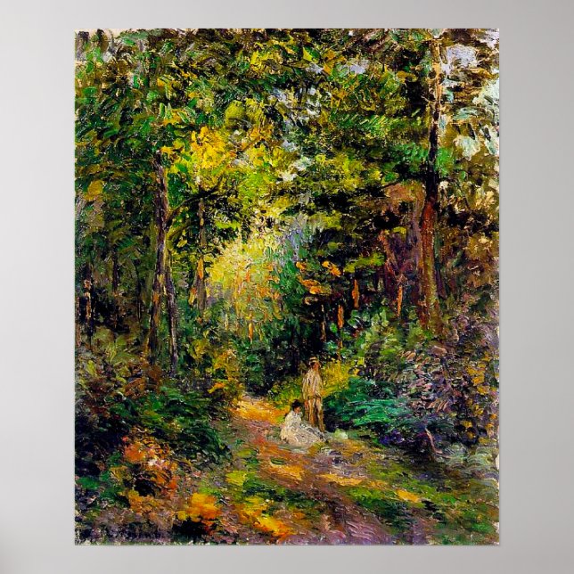 Autumn Path Through the Woods, Camille Pissarro Poster (Front)