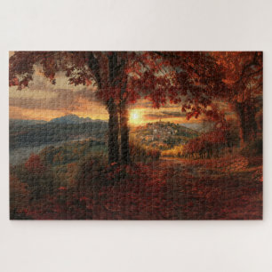 Autumn Path to a Village in Piedmont–Jigsaw Puzzle