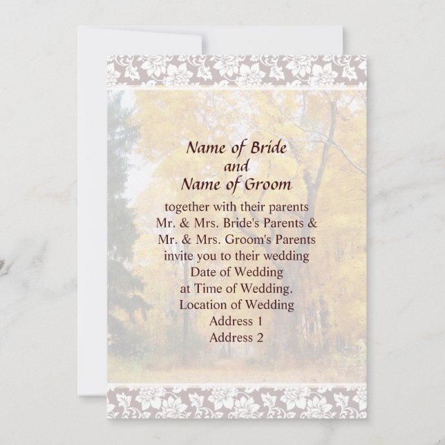 Autumn Path Wedding Invitation Set (Front)