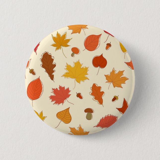 Autumn pattern 6 cm round badge (Front)