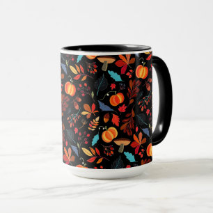 Autumn Pattern Coffee Mug - Custom Colour