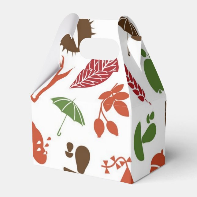 Autumn pattern favour box (Front Side)