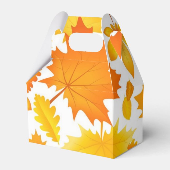 Autumn pattern favour box (Front Side)