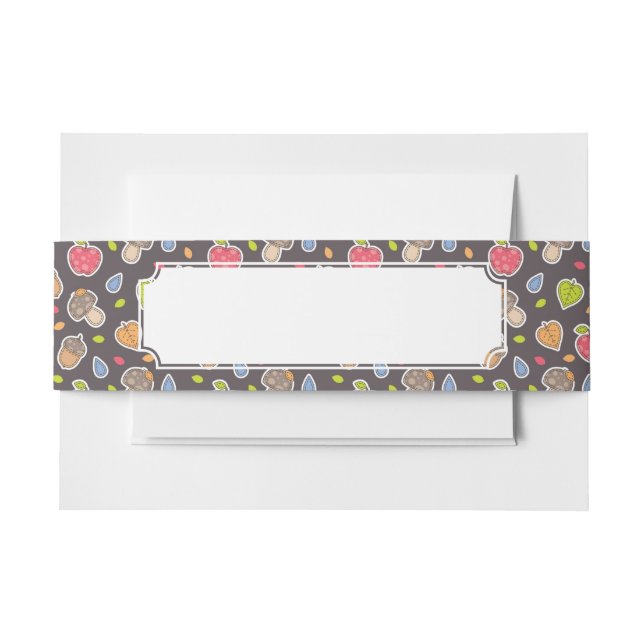 autumn pattern invitation belly band (Front Example)
