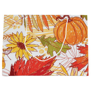 Autumn pattern large gift bag