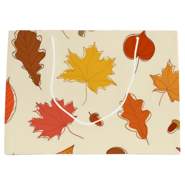 Autumn pattern large gift bag (Front)
