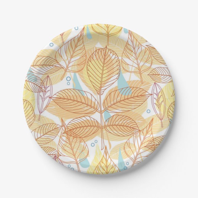 Autumn pattern paper plate (Front)