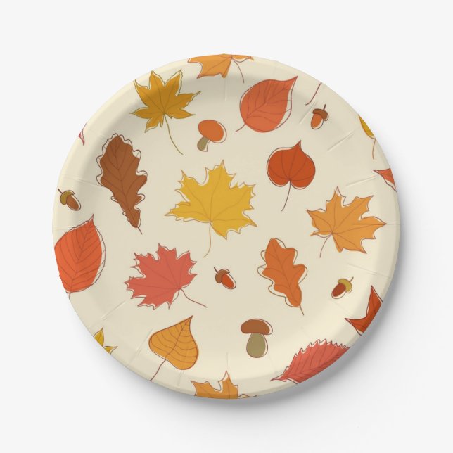 Autumn pattern paper plate (Front)