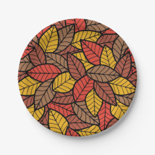 Autumn pattern paper plate
