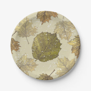Autumn pattern paper plate