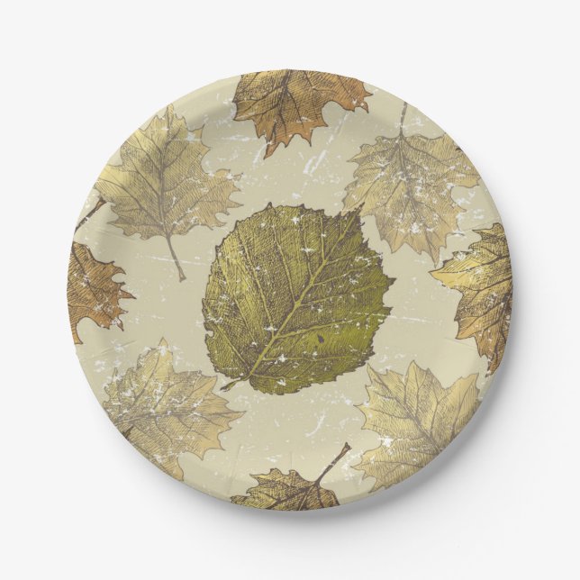 Autumn pattern paper plate (Front)