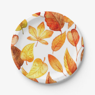 Autumn pattern paper plate