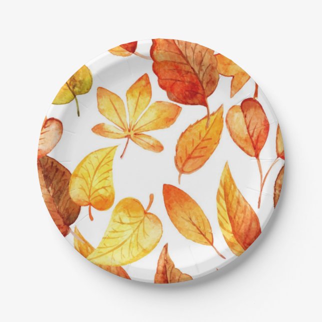 Autumn pattern paper plate (Front)