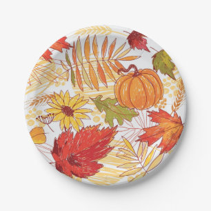Autumn pattern paper plate