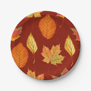 Autumn pattern paper plate