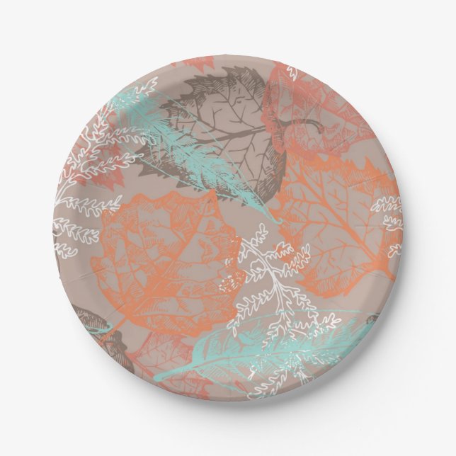 Autumn pattern paper plate (Front)