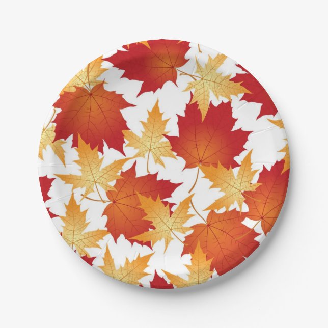 Autumn pattern paper plate (Front)
