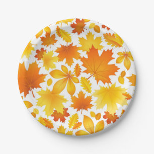 Autumn pattern paper plate