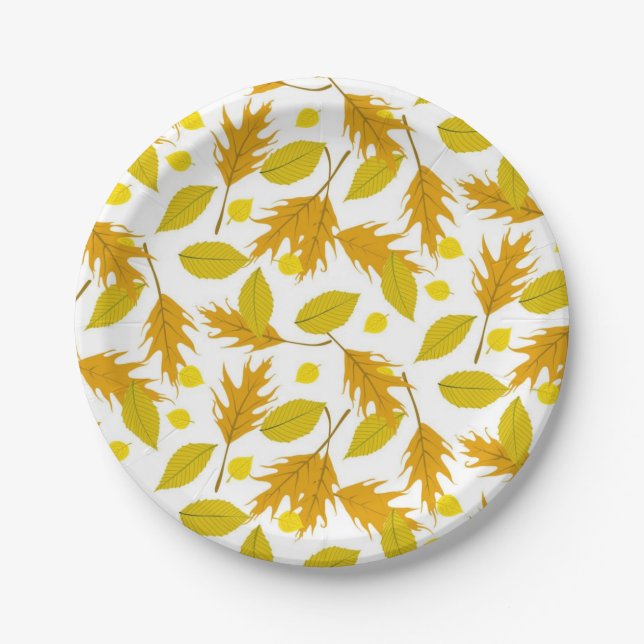 Autumn pattern paper plate (Front)