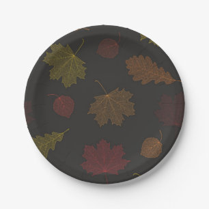 Autumn pattern paper plate
