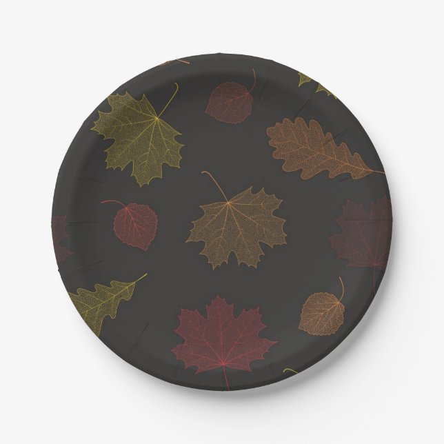 Autumn pattern paper plate (Front)