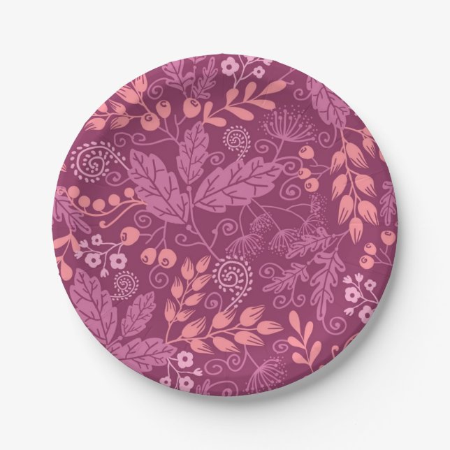 Autumn pattern paper plate (Front)