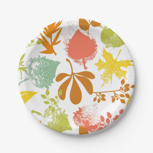 Autumn pattern paper plate (Front)