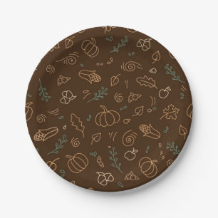Autumn pattern paper plate