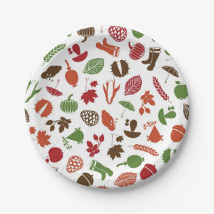 Autumn pattern paper plate
