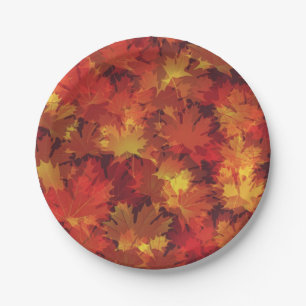 Autumn pattern paper plate