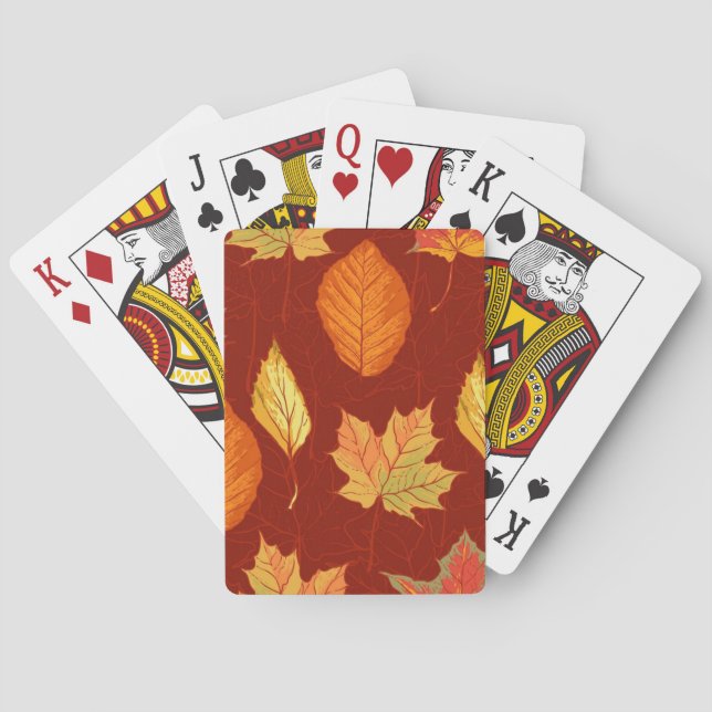 Autumn pattern playing cards (Back)