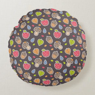 autumn pattern round cushion