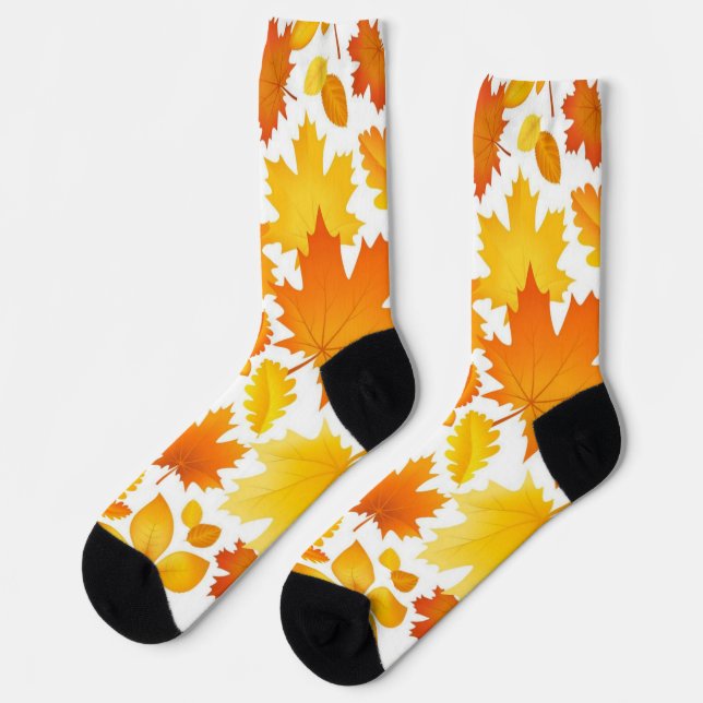 Autumn pattern socks (Left)