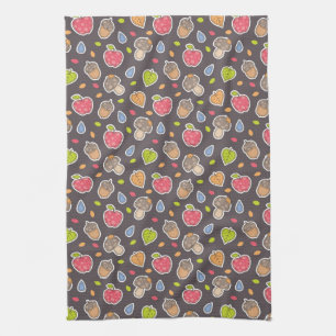 autumn pattern tea towel