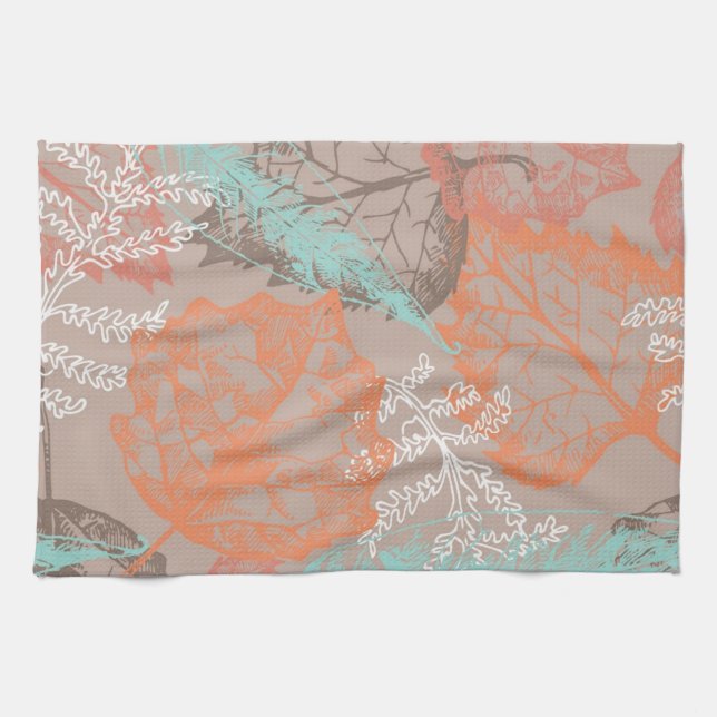 Autumn pattern tea towel (Horizontal)