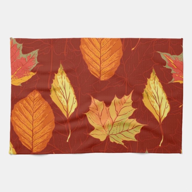 Autumn pattern tea towel (Horizontal)