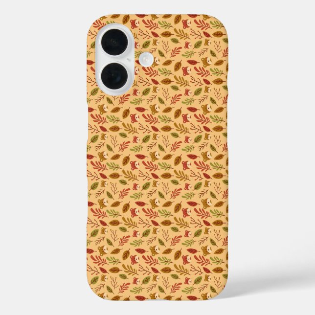 Autumn Pattern Teddy Leaf iPhone Case (Back)