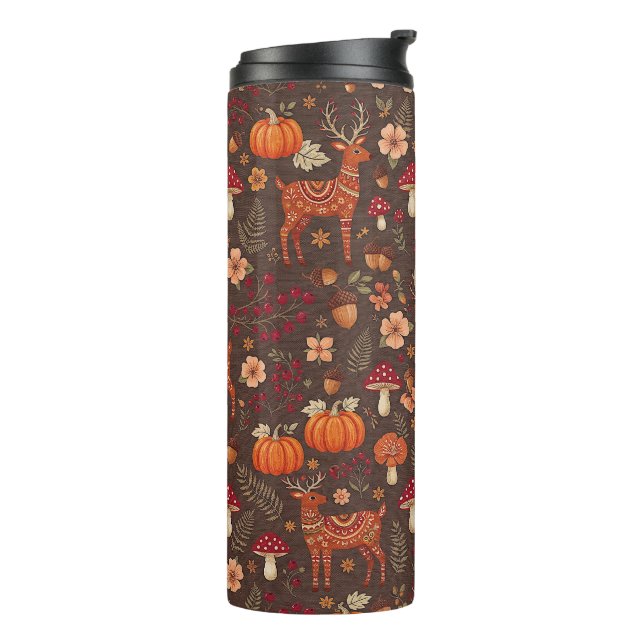 Autumn Pattern Thermal Tumbler (Rotated Left)