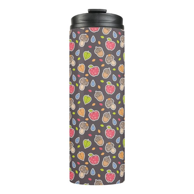 autumn pattern thermal tumbler (Front)