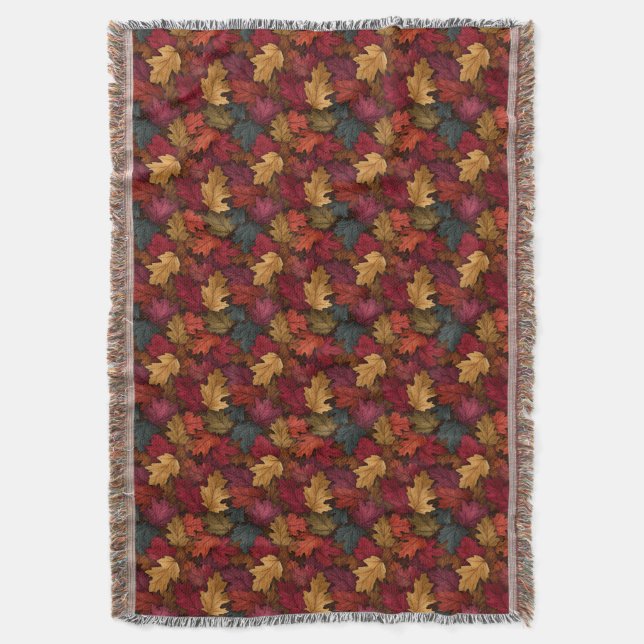 Autumn Pattern Throw Blanket (Front Vertical)