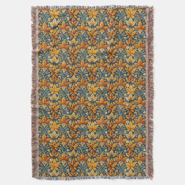 Autumn Pattern Throw Blanket (Front Vertical)