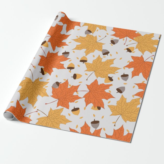 autumn pattern vintage seamless pattern wrapping paper (Unrolled)