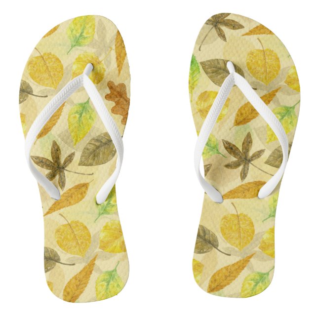 Autumn pattern watercolor 2 jandals (Footbed)